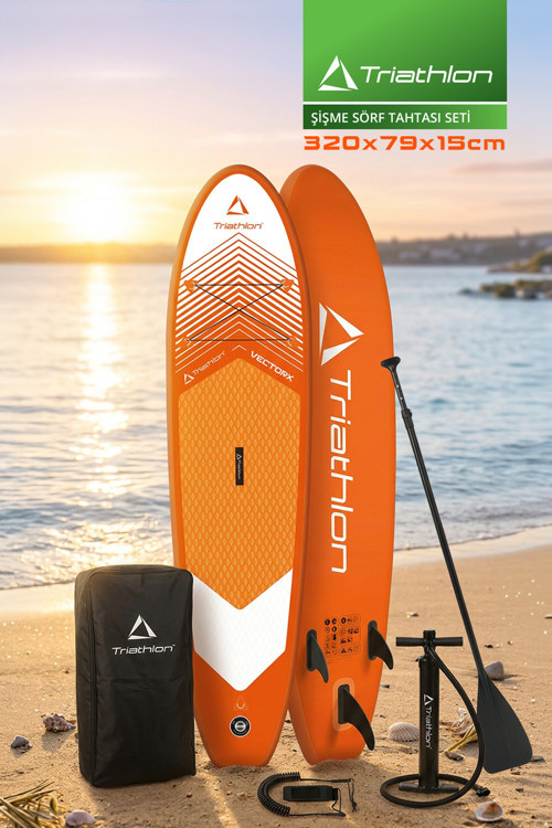 T-248 SUP Şişme Paddle Board Seti 320×79×15 cm 3'lü Fin Sistemi Drop Stitch Teknolojisi Katlanabilir
