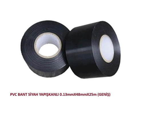 PVC BANT SİYAH YAPIŞKANLI GENİŞ (0,13mmX48mmX25m)