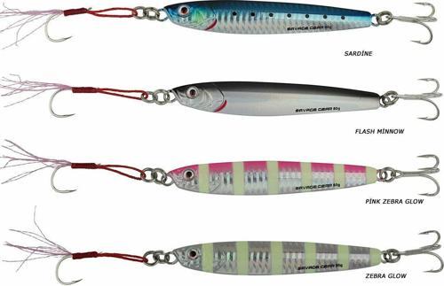 3D Slim Minnow 15 gr Jig Suni Yem Pink Zebra Glow