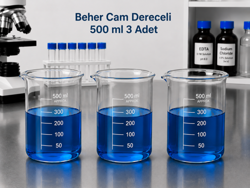 Beher Cam Dereceli 500ml 3 Adet