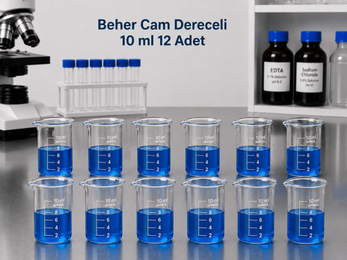 Beher Cam Dereceli 10 ml 12 Adet