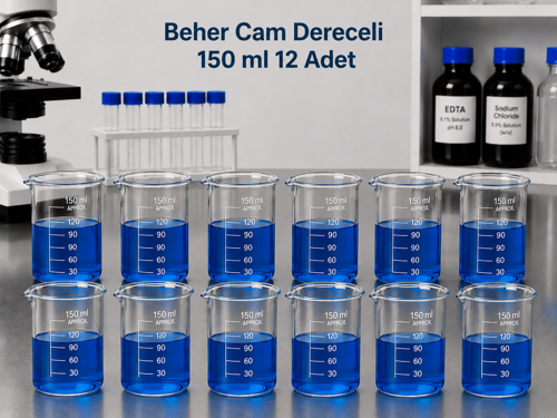 Beher Cam Dereceli 150 ml 12 Adet