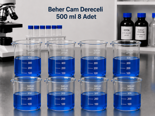 Beher Cam Dereceli 500ml 8 Adet
