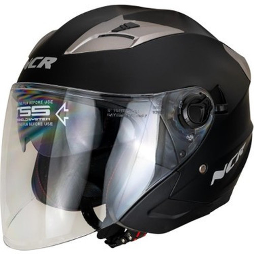 NCR 708 YARIM YAZLIK KASK MAT SİYAH GÜNEŞ VİZÖRLÜ