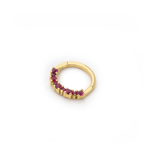 Büyük Küçük Kırmızı Taşlı Helix Piercing