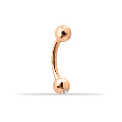 Tek Tarafı Taşlı Top Göbek Piercing
