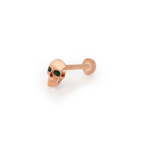 Kuru Kafa Yeşil Taş Detaylı Tragus Piercing
