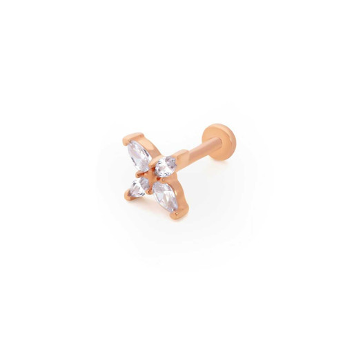 Taşlı Çiçek Minimal Tragus Piercing
