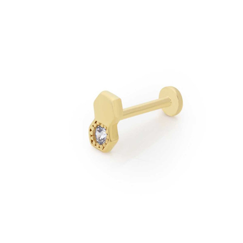 İkiz Altıgen Tektaş Model Tragus Piercing
