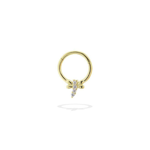 Taşlı Yusufçuk Motifli Helix Piercing