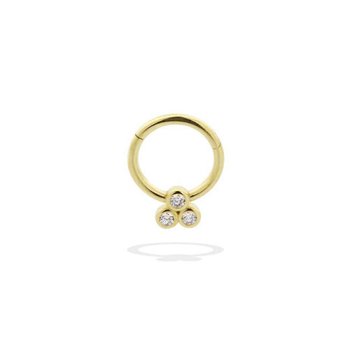 Yuvarlak Üç Taşlı Helix Piercing