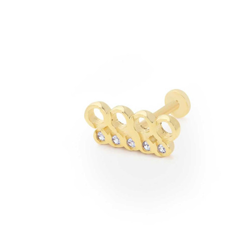 İki Sıra Taşlı Sarmal Model Tragus Piercing