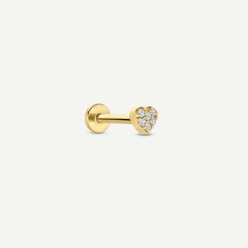 Mini Taşlı Kalp Tragus Piercing
