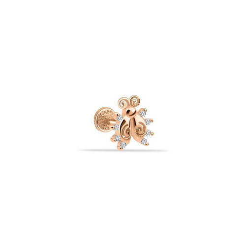 Taşlı Uğur Böceği Motifli Minimal Tragus Piercing