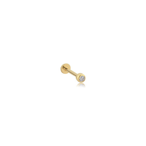 Minimal Tektaş Detaylı Altın Tragus Piercing
