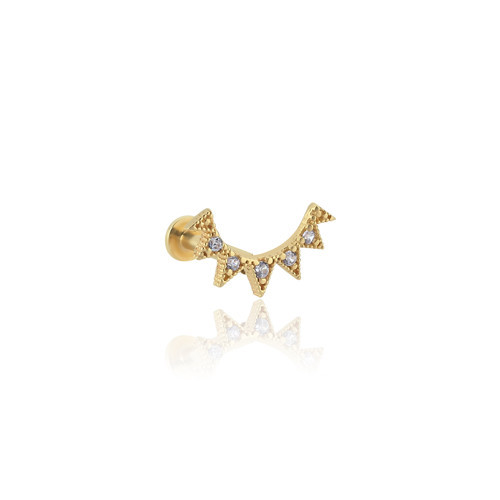 Taşlı Yarım Ay Tragus Piercing