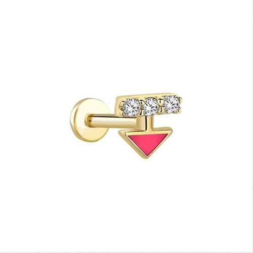Pink Üç Taş Ok Tragus Piercing