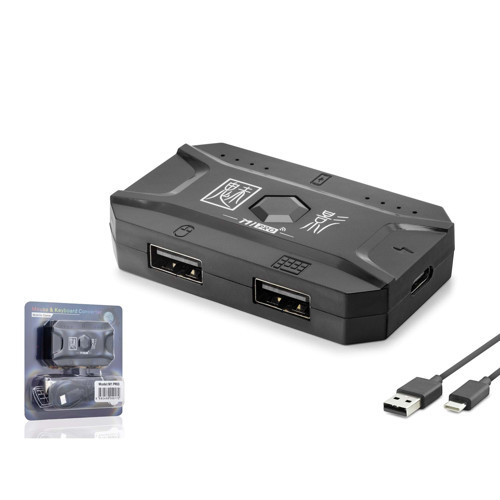 M1 PRO Mobil Oyun Klavye Mouse Dönüştürücü Adaptör Bluetooth 5.0 Type-C Siyah