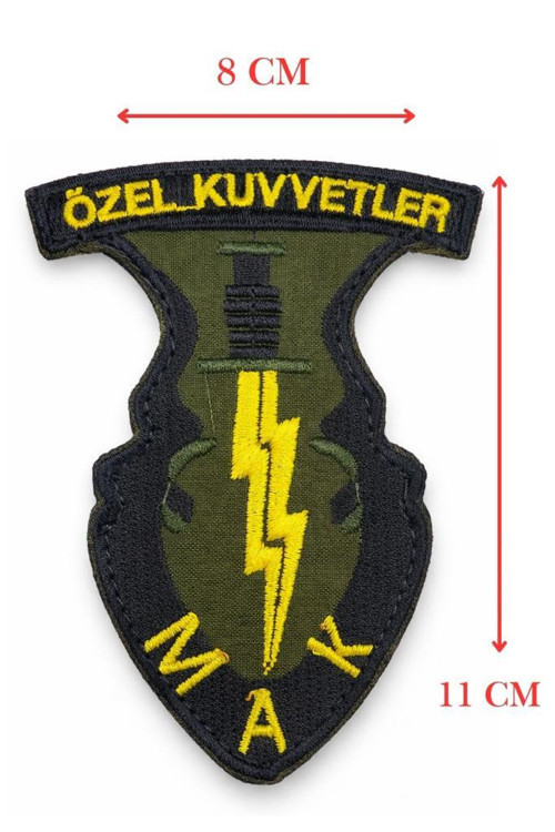 MAK Nakış Patch Özel Kuvvetler Askeri Arma Cırtlı Tactical Patch SİYAH-SARI