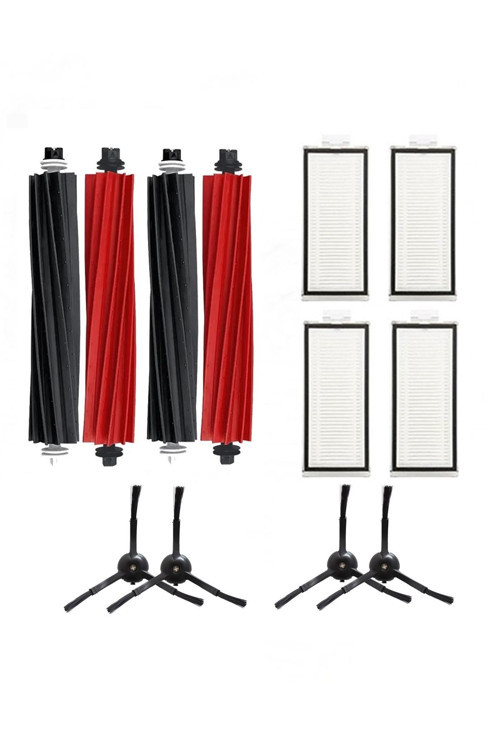 Roborock Q8 Max Uyumlu 10 Parça Roborock Q7 Max Q7 Max+ Mega Set 10 Parça Siyah Yan Fırçalı