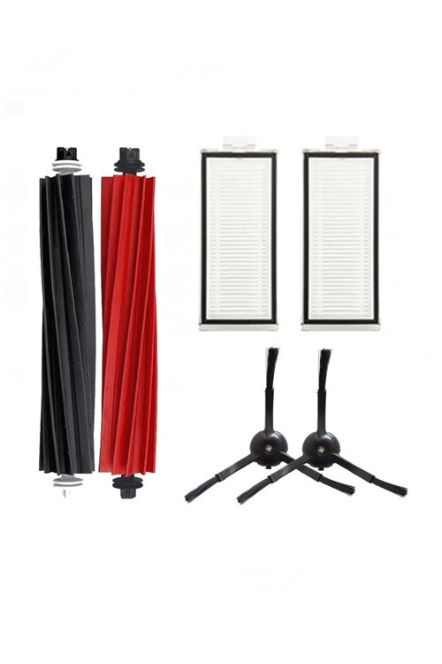 Roborock Q5 Pro Uyumlu 5 Parça Basic Set, Basic Set 5 Parça Siyah Yan Fırçalı