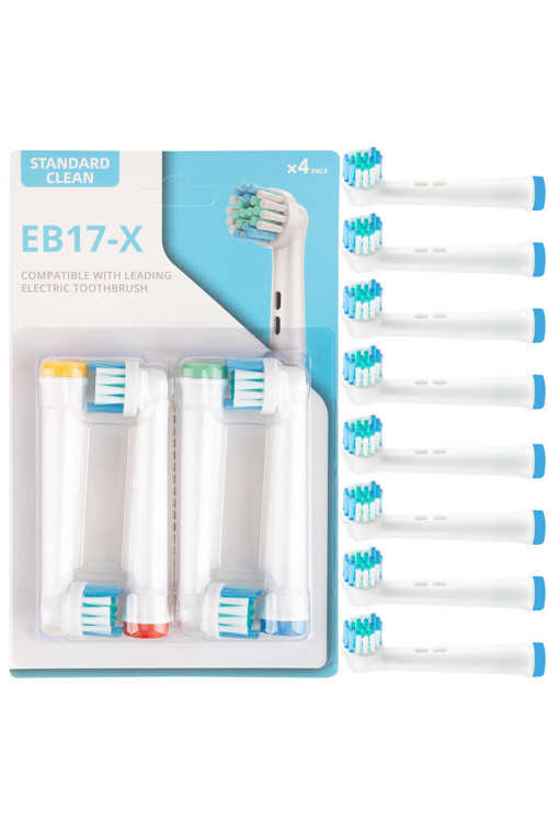 8 Adet Standard Cleaning Type eb-17x Şarjlı Ve Pilli Diş Fırçası Uyumlu Yedek Başlık