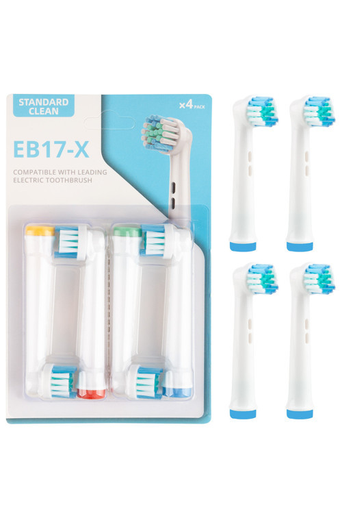 4 Adet Standard Cleaning Type Eb-17x Şarjlı Ve Pilli Diş Fırçası Uyumlu Yedek Başlık