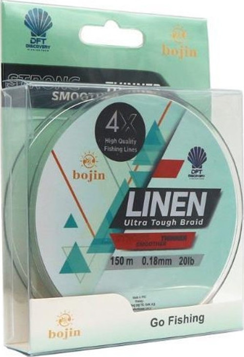 Bojin 4X Linen İp Misina 150 m Yeşil 0,18 mm.