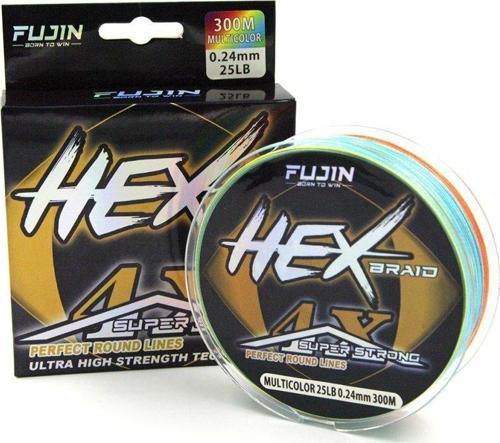Hex Braid 4x 300mt Multicolor PE İp Misina 0,16 mm.