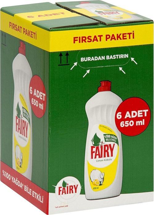 6 Adet Sıvı Bulasık Deterjanı Limon 6x650 Ml