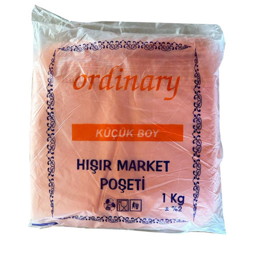 Turuncu Market Poşeti Torbası - Hışır Atlet Poşet - Küçük Boy - 24 x 40 Cm. - 1 Kg.