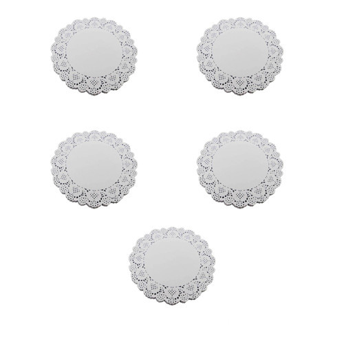 Dantel Kağıt Karton Çay Meşrubat Bardak Altlığı - Beyaz - 9 Cm - 500 Adetlik 5 Paket
