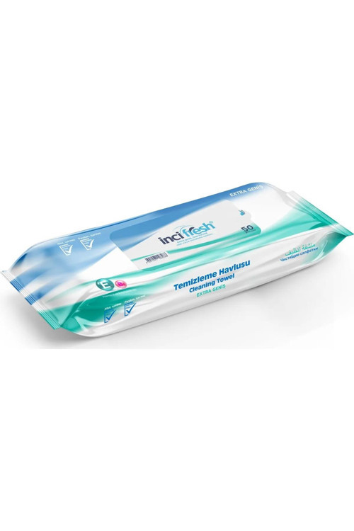 Islak Vücut Temizleme Havlusu Mendil - Vitamin E + B5 - Parabensiz - 50 Adetlik 1 Paket