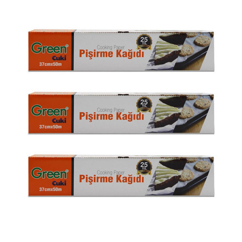Yağlı Fırın Tepsi Pişirme Kızartma Kağıdı - 37 Cm. x 50 Metre - 3 Kutu