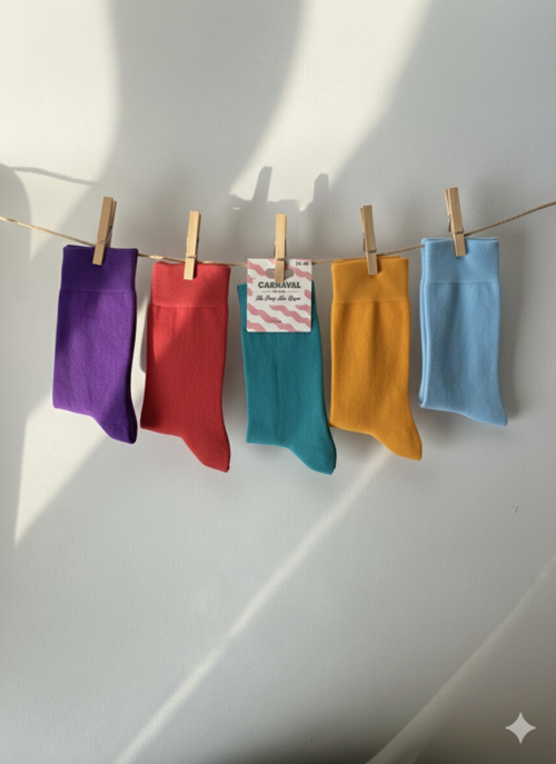 5’li Pastel Renkli Çorap Moda Kutusu – Unisex Premium Çorap Seti