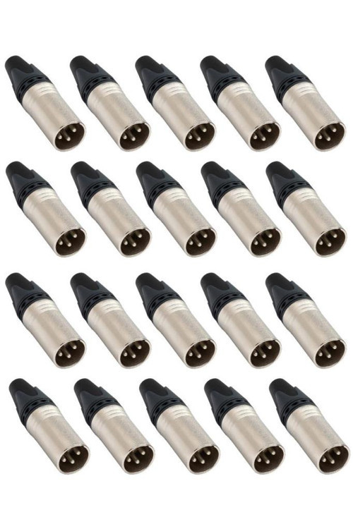 SFC-M11-20X Canon Erkek 3 Pinli XLR Silver Konnektör (20 ADET)