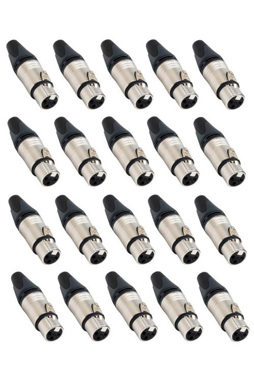 SFC-F11-20X Canon Dişi 3 Pinli XLR Silver Konnektör (20 ADET)