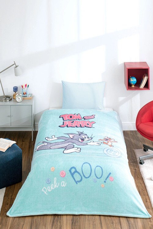 Tom & Jerry Lisanslı Tek Kişilik Çocuk Battaniyesi 150x200 cm