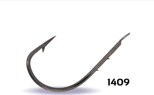 1409 Kısa Gövde Tırnaklı Olta İğnesi 100'lü Kutu Black Nikel 1 No