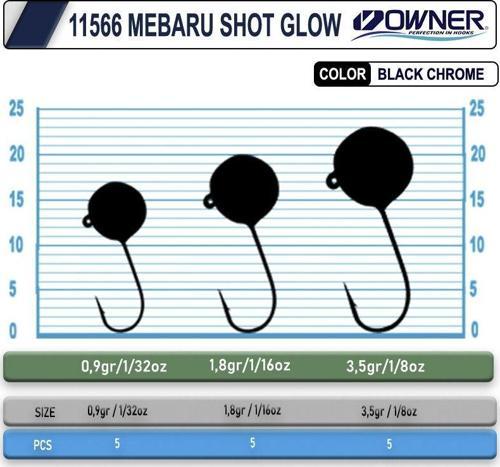 Cultiva 11566 JH-82G Mebaru Shot Glow Lrf Jighead 1.8 g. - 10 No.