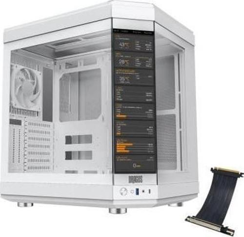 North Premium XL LCD Ekran + Riser 1xFan Mid Tower Beyaz Gaming Bilgisayar Kasası
