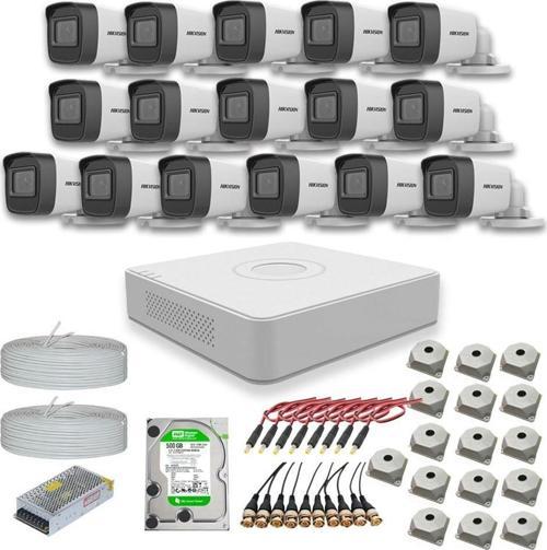 2mp 16 kameralı Dış ortam AHD HD-TVI Full Kamera Seti 1TB Disk