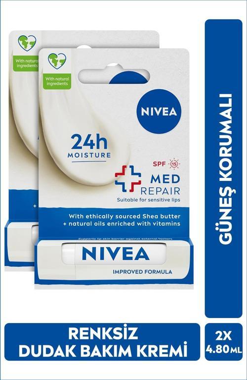 Med Repair Dudak Bakım Kremi,24 Saat Nem,Doğal Yağlar Ile Çatlamış Dudak Bakım,4,8Grx2Adet