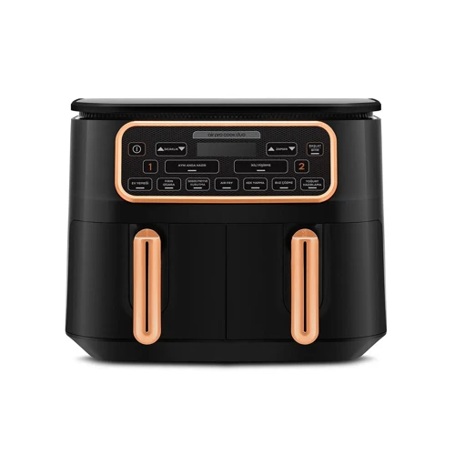 Air Pro Cook Duo Ev Yemeği XXXL Airfryer Black Copper 8L