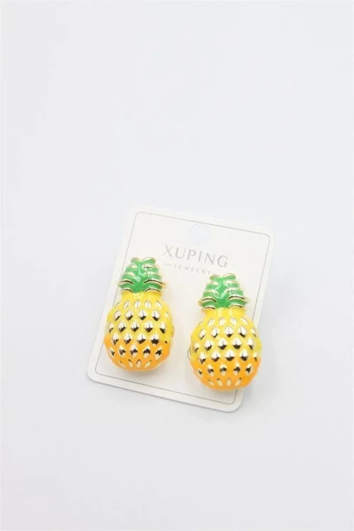 Ieg - Mineli Ananas Küpe - Altın