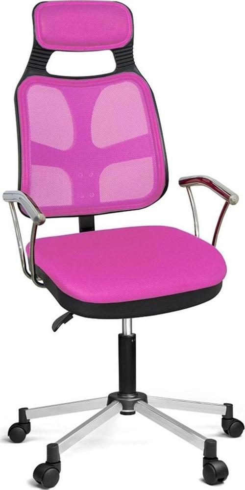 As File Çalışma Koltuğu Metalik Gri Boyalı Ayak Pembe