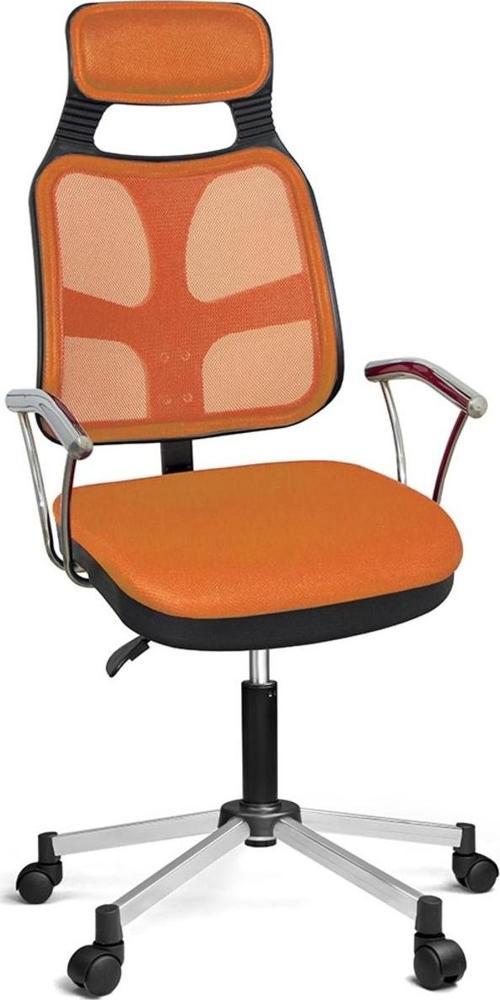 As File Çalışma Koltuğu Metalik Gri Boyalı Ayak Turuncu