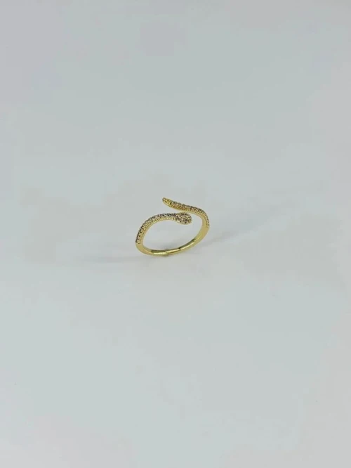 Ieg - 14 K Gold Kaplama Zirkon Taşlı Yüzük