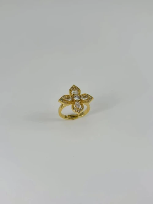 Ieg - 14 K Gold Kaplama Zirkon Taşlı Yüzük