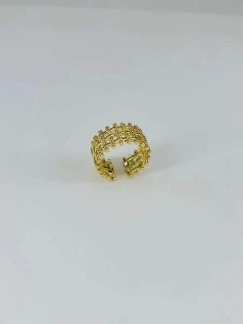Ieg - 14 K Gold Kaplama Zirkon Taşlı Sepet Model Yüzük
